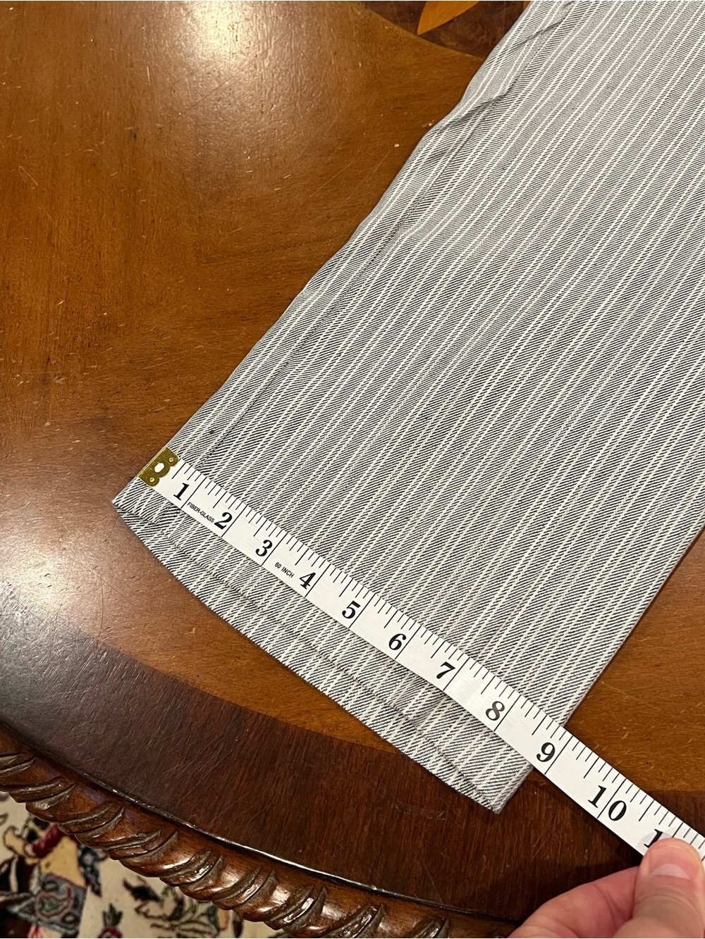 NWT $89 J.Jill Linen Stretch Wide Leg Trousers Granite Stripe 10 Mid-Rise - Picture 16 of 16